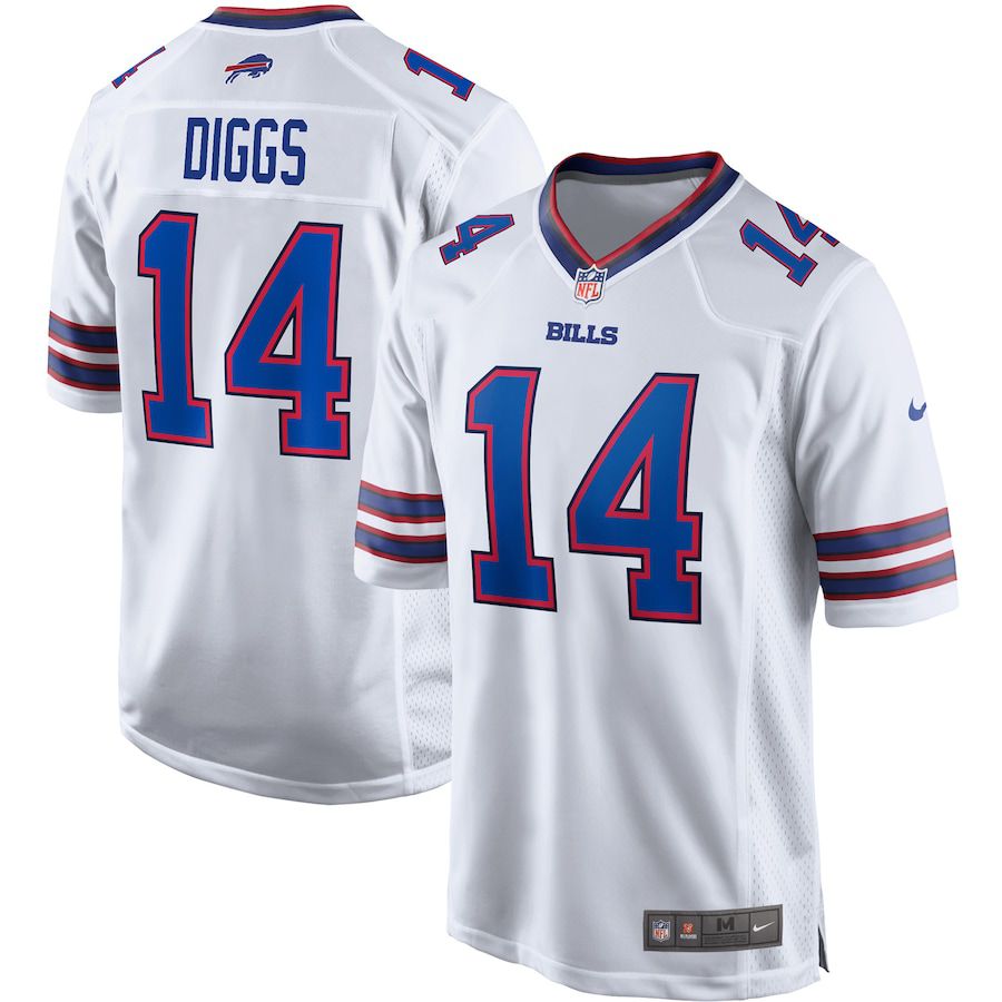 Men Buffalo Bills #14 Stefon Diggs Nike White Game NFL Jersey